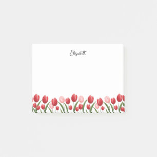 Elegant Spring Flower Tulip Pink and Red Post-it Notes