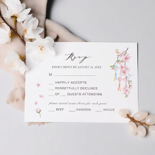 Elegant Spring Flower Wedding RSVP Enclosure Card