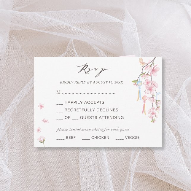 Elegant Spring Flower Wedding RSVP Invitation (Creator Uploaded)