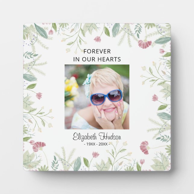 Elegant Spring Flowers Framed Photo | Funeral Plaque (Front)