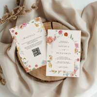 Elegant Spring Flowers QR Code Wedding Arch
