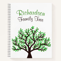 Elegant Spring Green Leafy Genealogy Family Tree