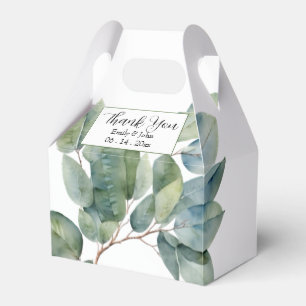 Elegant spring green leaves favour box