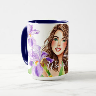 Elegant Spring Iris Floral IWD Gift Mug
