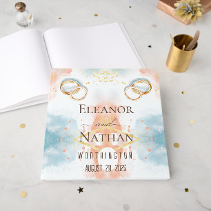 elegant spring summer gold rings Wedding Guest Book