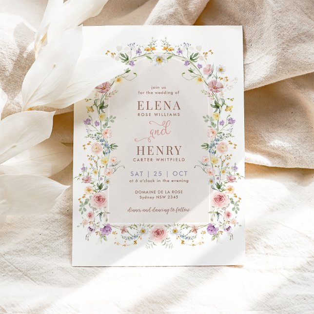 Elegant Spring Wildflower Meadow Fairytale Wedding Invitation (Creator Uploaded)