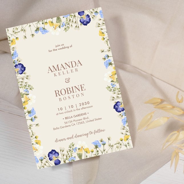 Elegant Spring Wildflower Wedding Invitation (Creator Uploaded)