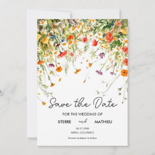 Elegant Spring Wildflowers Save The Date
