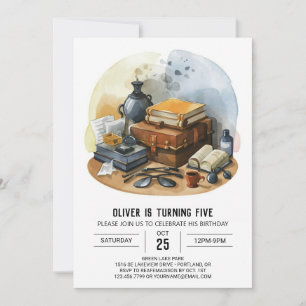 Elegant Spy Glasses Detective Birthday Invitation