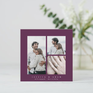Elegant Square Multi Photo Engagement Announcement