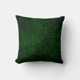 Elegant Square Pattern Dark Green Pillow