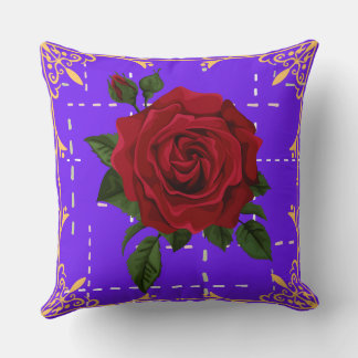 Elegant Square-Shaped Floral Pillow .