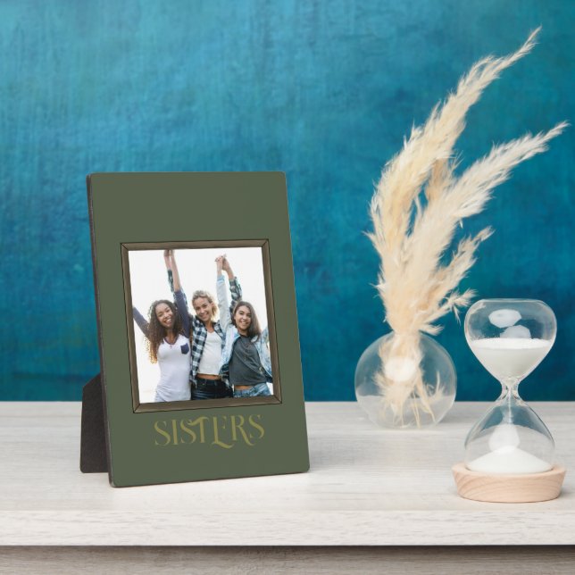 Elegant Square Sisters Keepsake Photo Frame (Side)