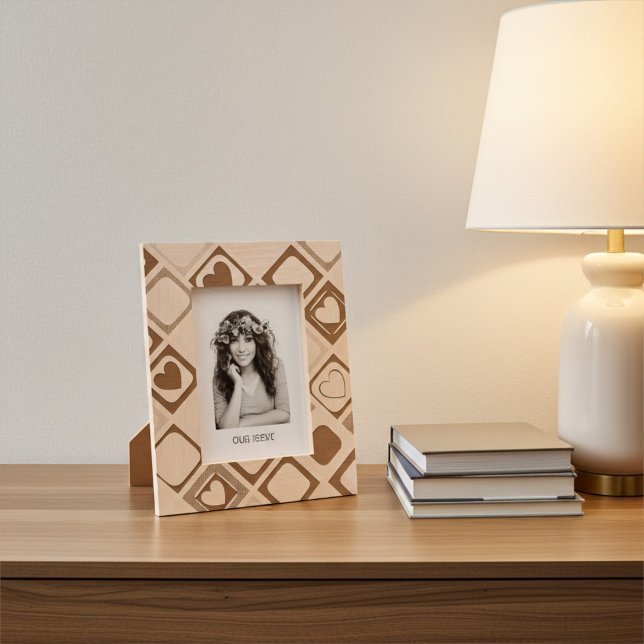 Elegant Squares of Heart Engraved Picture Frame (Creator Uploaded)