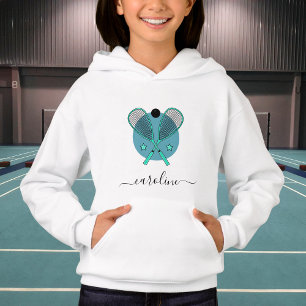 Elegant Squash Rackets & Girls Name Sport Design