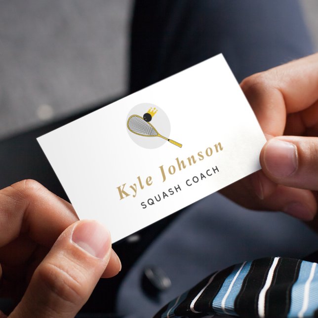Elegant Squash Racquetball Coach Sports Instructor Business Card (Creator Uploaded)