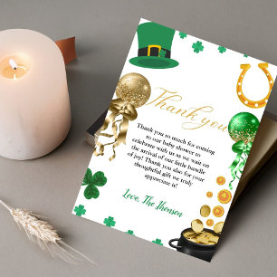 Elegant st patrick day baby shower thank you card