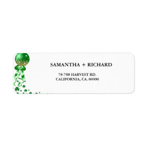 Elegant  St Patrick day couple return adress label Return Address Label