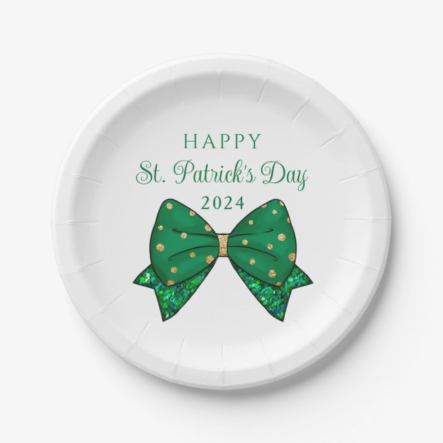 Elegant St. Patrick's Day Party Paper Plate (Front)