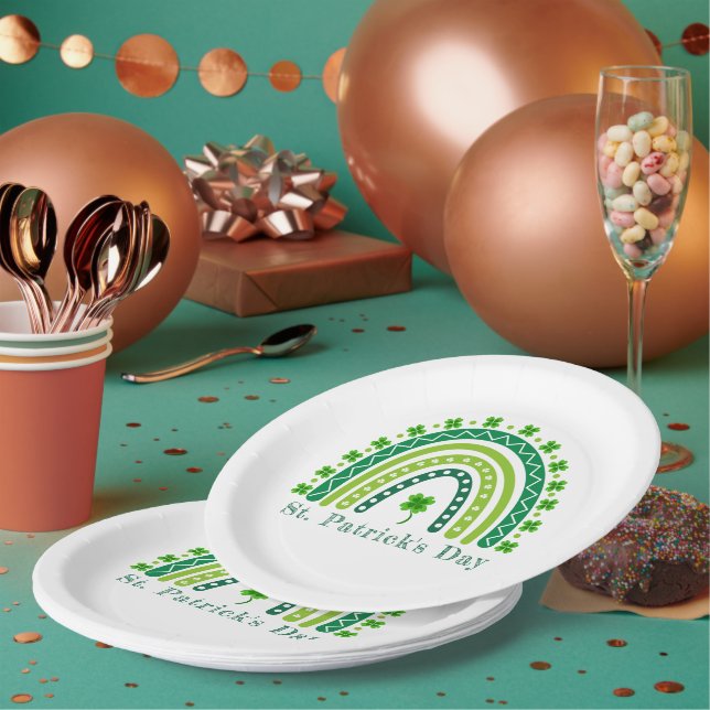 Elegant St. Patrick's Day Party Paper Plate (Multi)