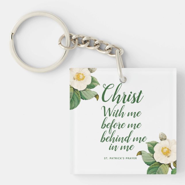 Elegant St. Patrick's Prayer   Key Ring (Front)