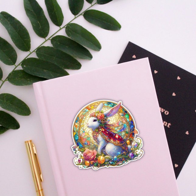 Elegant Stained Glass Art Nouveau Easter Rabbit (Creator Uploaded)