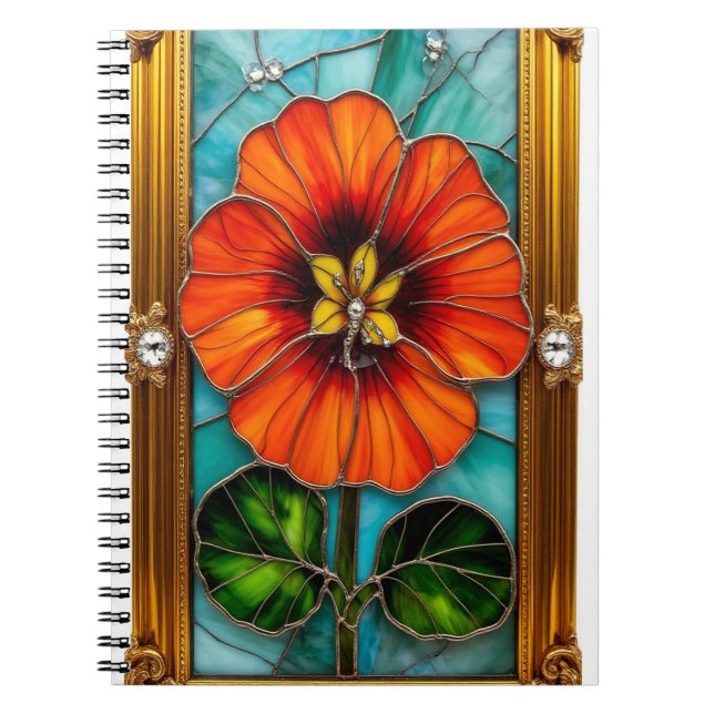 Elegant Stained Glass Artwork Notebook (Front)