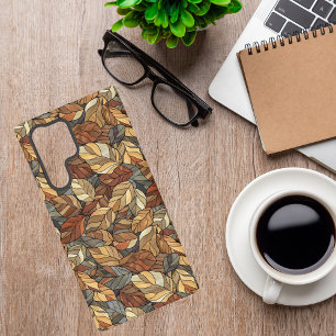 Elegant Stained Glass Fall Leaves - Rustic Autumn Samsung Galaxy Case