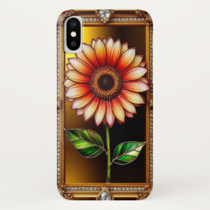Elegant Stained Glass Flower Artwork iPhone X Case
