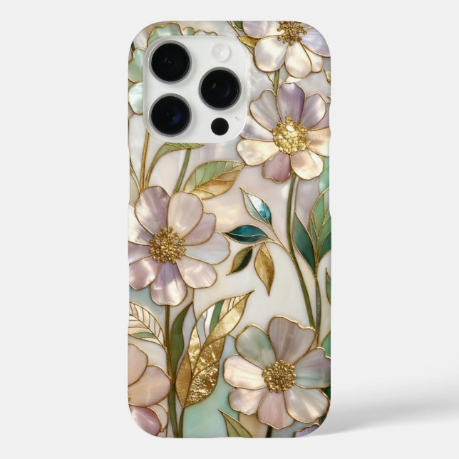 Elegant Stained Glass iPhone Case Soft Pastel Flow (Back)