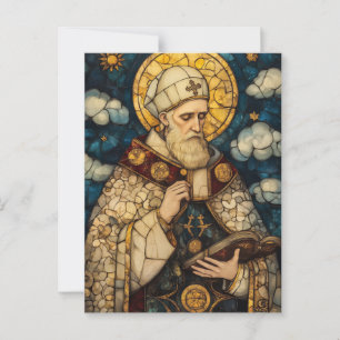 Elegant Stained Glass Pope Postcard