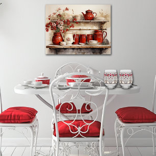 Elegant Stained Glass Red Floral Wine Glasses