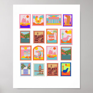 ELEGANT STAMPS ART Poster