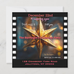 Elegant Star Christmas Party Invitation