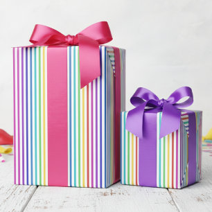 Elegant Star of David Rainbow Stripes Wrapping Paper