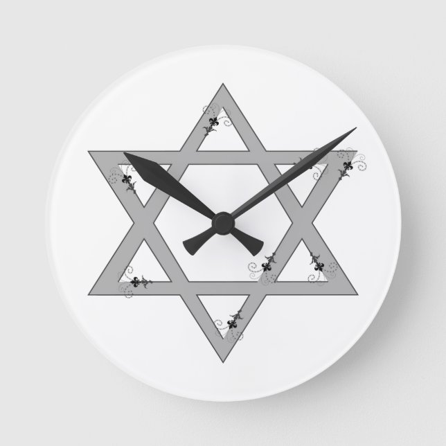elegant star of david round clock (Front)