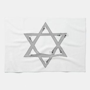 elegant star of david tea towel