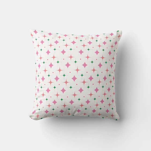 Elegant Star Pattern Colourful Christmas Holiday Cushion (Front)