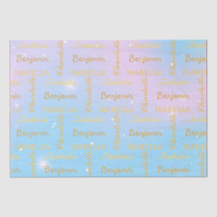 Elegant Star Rainbow Calligraphy Surprise DIY name Tissue Paper