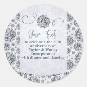 Elegant star shaped diamond pattern Greeting Card Classic Round Sticker