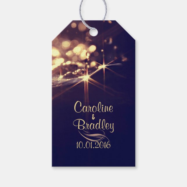 Elegant Starburst Wedding Favour Gift Tags (Front)