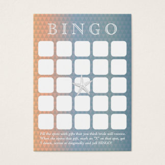 Elegant Starfish 5x5 Bridal Shower Bingo Card