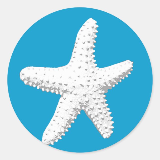 Elegant Starfish Sea Star Classic Round Sticker (Front)
