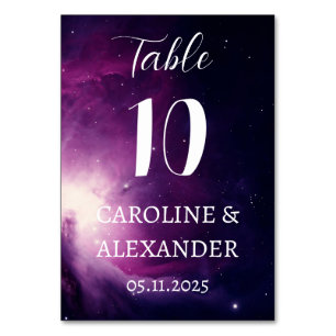 Elegant Starry Night Constellation Galaxy Modern T Table Number