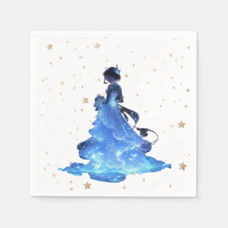 "Elegant Starry Night Princess Design" Napkin