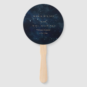 Elegant Starry night Wedding Celestial Wedding Hand Fan