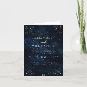 Elegant Starry night Wedding Celestial Wedding  Invitation