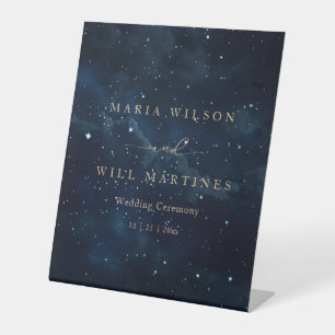 Elegant Starry night Wedding Celestial Wedding Pedestal Sign
