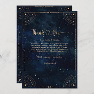 Elegant Starry night Wedding Celestial Wedding Thank You Card