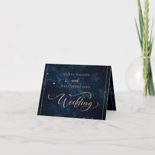 Elegant Starry night Wedding Celestial Wedding  Thank You Card